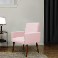 Kit 2 Poltronas Com Puff Redondo Para Sala Nina Rosa Bebê - 5