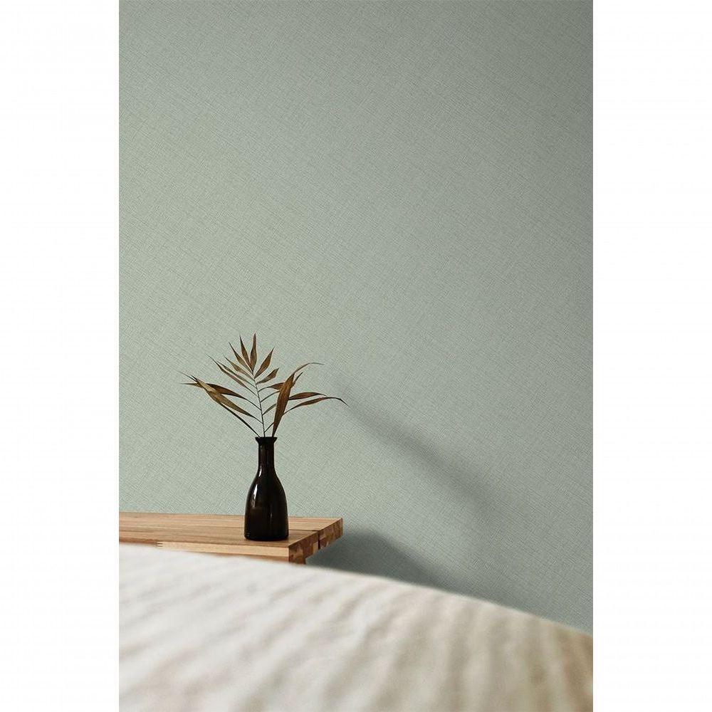 Papel De Parede Maison Aspecto Têxtil Verde Mn1009 - 2