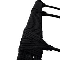 Cadeira Balanço Ninho Suspenso Em Corda Náutica Luxo Com Suporte Preto-branco - 6