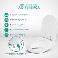 Tampa De Vaso Poliester Nuova Branco Para Bacia Deca 6lpf - 3