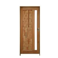 Kit Porta Couro Em Pé Com Visor 92 X 2.10 Batente 14 Cm Fechadura Externa Lado Esquerdo - Rodam - 1