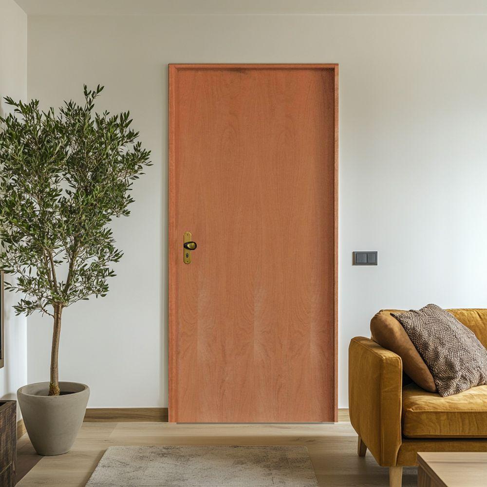 Kit Porta Lisa Padrão Imbuia 72 X 2.10 Batente Misto 11 Fechadura Externa Lado Direito - Hale - 2