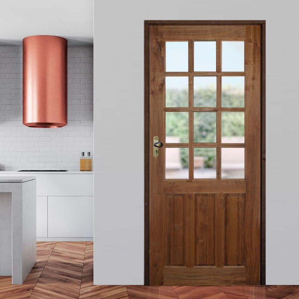 Porta 1-2 Quadriculada 82 X 2.10 Batente Misto 14 Cm Fechadura Externa Lado Direito - Rodam - 2