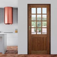 Porta 1-2 Quadriculada 82 X 2.10 Batente Misto 14 Cm Fechadura Externa Lado Direito - Rodam - 2