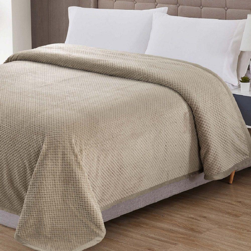Cobertor Manta Queen Diamond 100% Poliéster Bege - 2