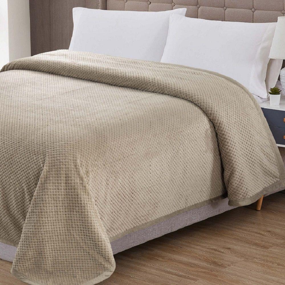 Cobertor Manta Queen Diamond 100% Poliéster Bege - 3
