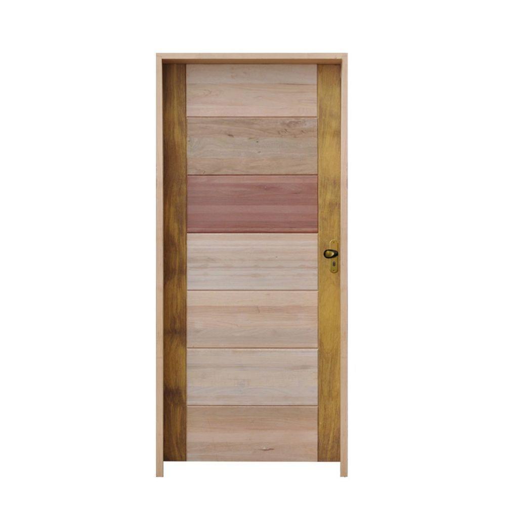 Porta Bbb Mista 92 X 2.10 Batente Misto 11 Cm Fechadura Externa Lado Esquerdo - Rodam - 1