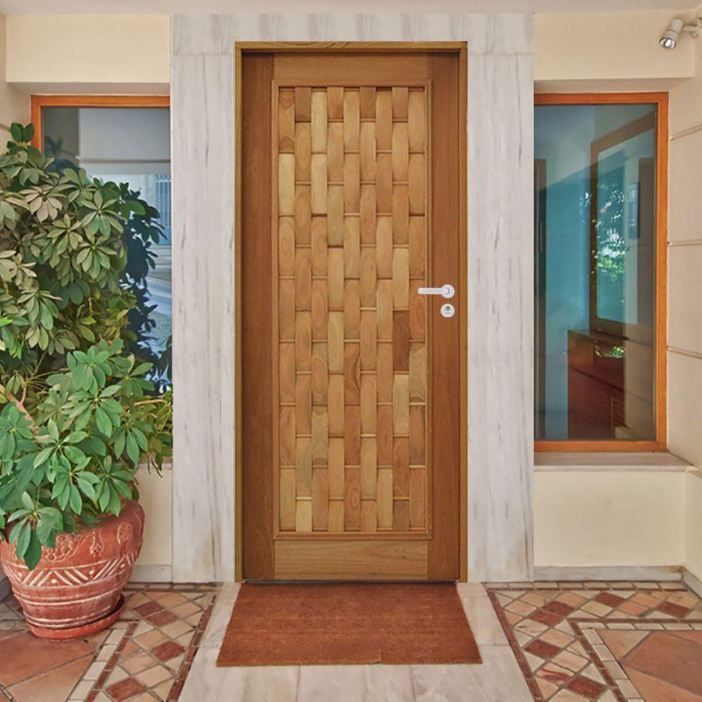 Kit Porta Couro Em Pé Eucalipto 82 X 2.10 Batente 14 Cm Fechadura Externa Lado Esquerdo - Rodam - 2