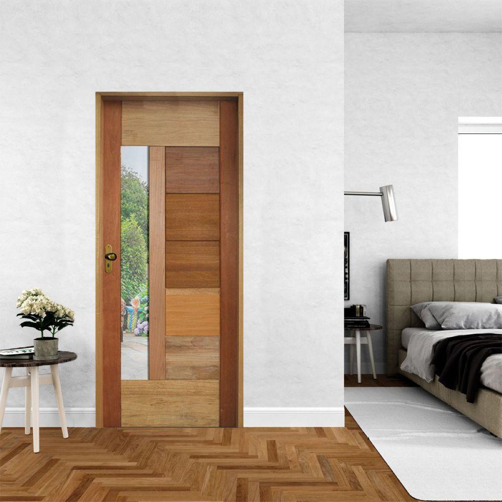 Porta Bbb Mista Com Visor 92 X 2.10 Batente 11 Cm Fechadura Externa Lado Direito - Rodam - 2