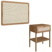 Cabeceira Solteiro 90cm E Mesa 1 Gaveta Arlo A10 Hanover - Mpozenato - 1