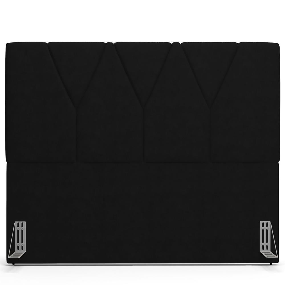 Cabeceira Cama Box Casal King 195cm Aura Suede W01 Preto - Mpozenato - 6