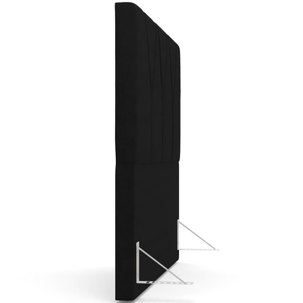 Cabeceira Cama Box Casal King 195cm Aura Suede W01 Preto - Mpozenato - 7