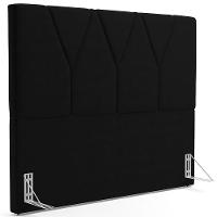 Cabeceira Cama Box Casal King 195cm Aura Suede W01 Preto - Mpozenato - 1