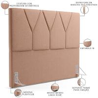 Cabeceira Cama Box Casal Queen 160cm Aura Linho W01 Rosê - Mpozenato - 3