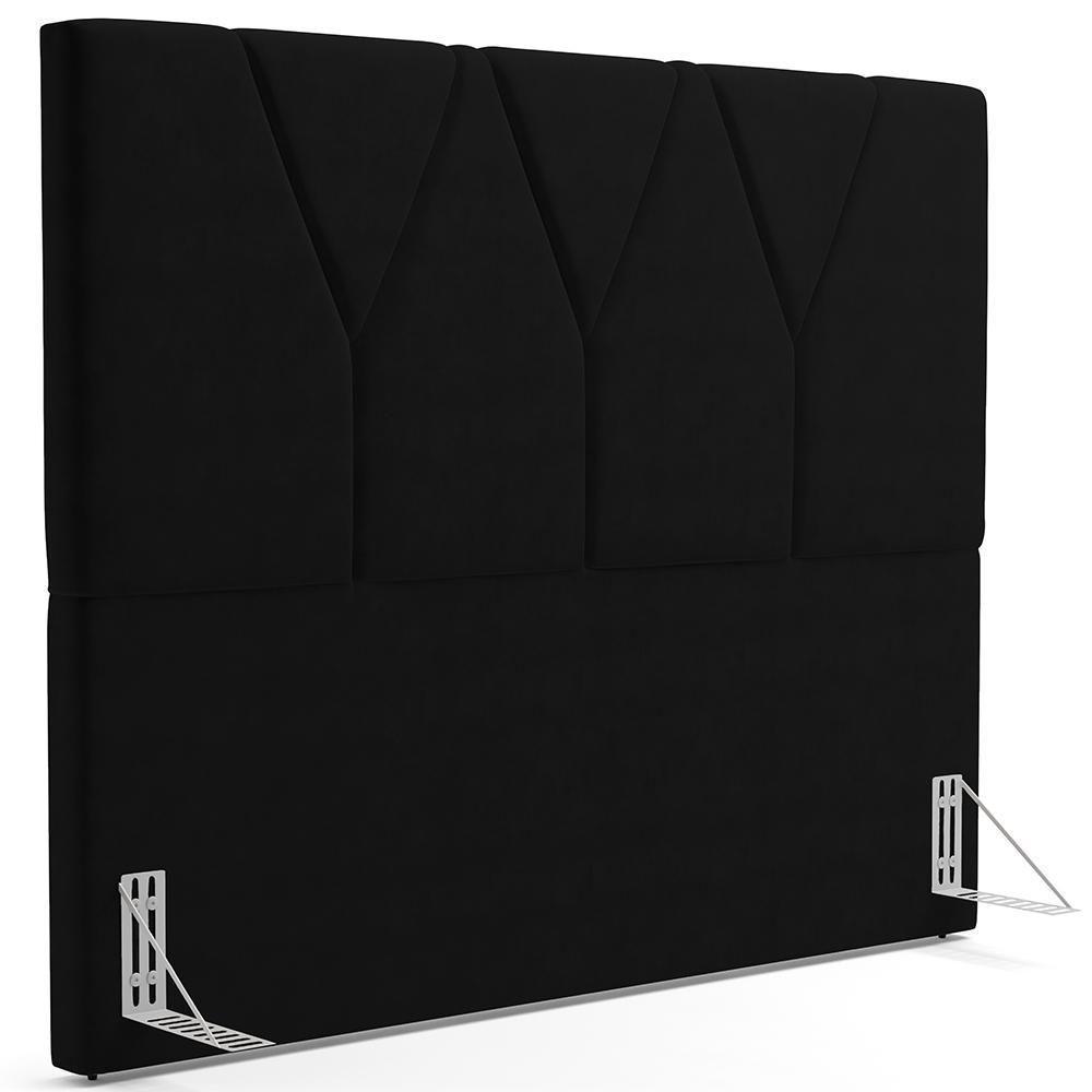 Cabeceira Cama Box Solteiro 100cm Aura Suede W01 Preto - Mpozenato - 1