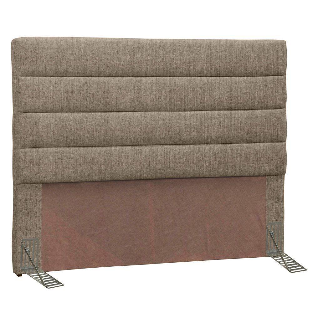 Cabeceira Cama Box Casal 140cm Greta Linho E 2 Mesas De Cabeceira Flex Dm1 Branco - Mpozenato Linho Areia - 5