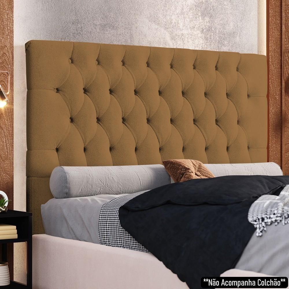 Cabeceira Casal Cama Box 140cm Cristal C16 Boucle Mostarda - Mpozenato - 2