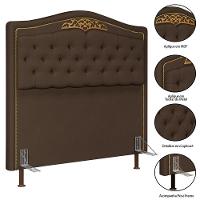 Cabeceira Cama Box Casal Queen 160cm Com Tachas Imperial Veludo J02 Chocolate - Mpozenato