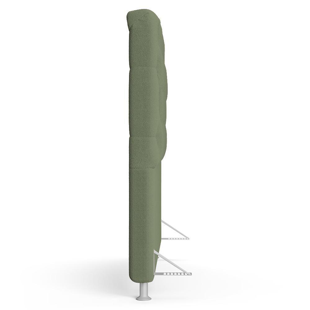 Cabeceira Casal Cama Box 140cm Cristal C16 Boucle Verde Oliva - Mpozenato - 7