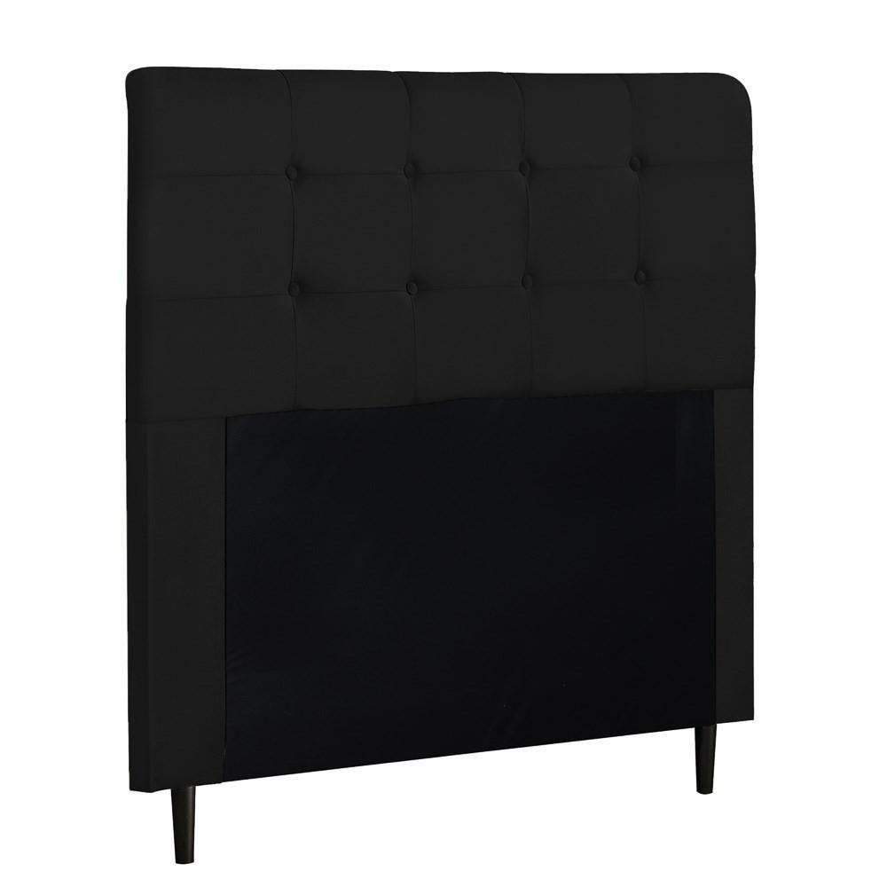 Cabeceira Cama Box Casal Queen 160cm Luna I02 Suede Preto - Mpozenato - 1