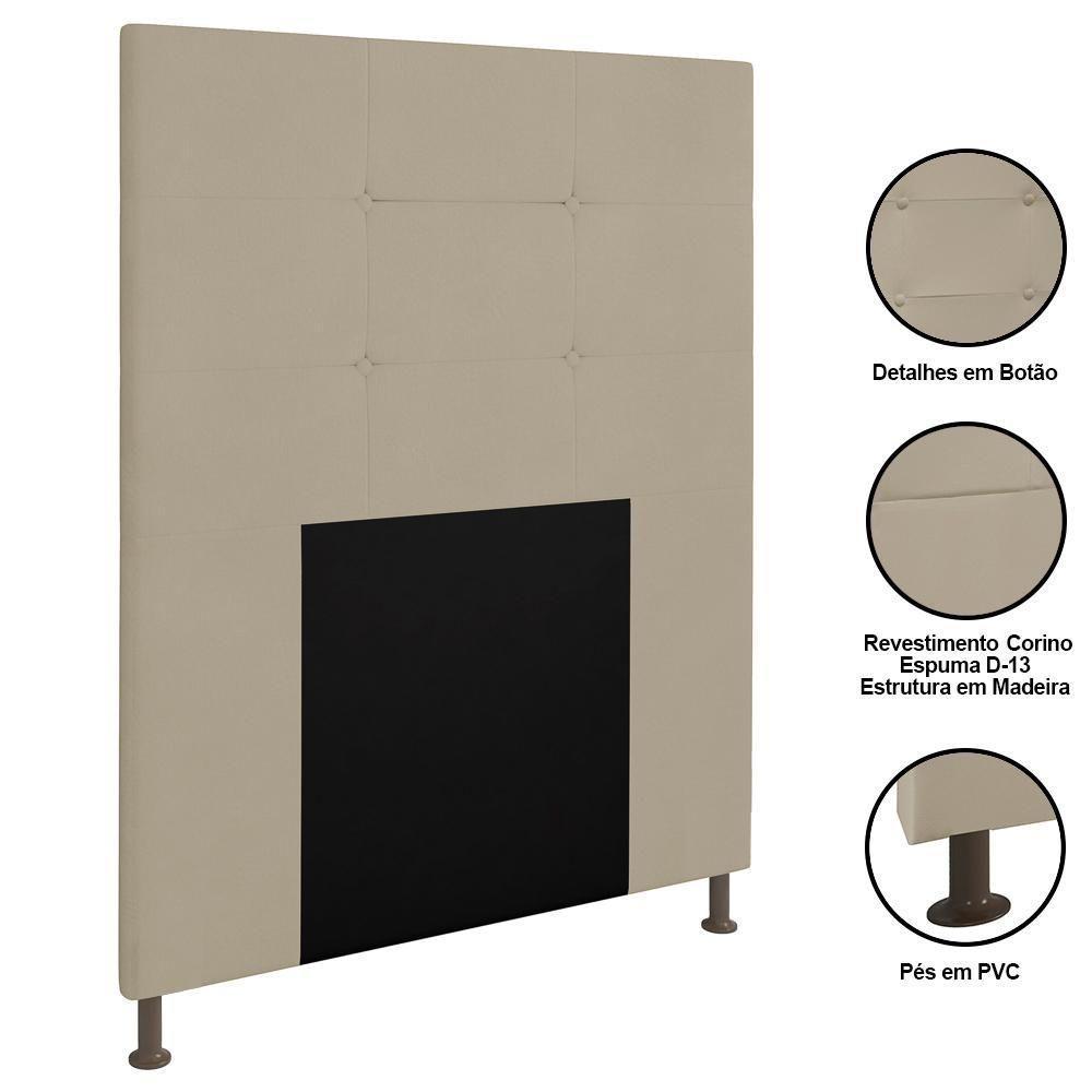 Cabeceira Cama Box Solteiro 90cm Safira Sintético I02 Bege - Mpozenato - 3