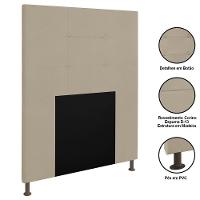 Cabeceira Cama Box Solteiro 90cm Safira Sintético I02 Bege - Mpozenato - 3