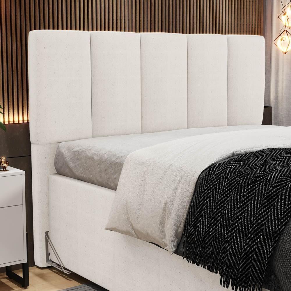 Cabeceira Cama Box Casal Queen 160cm Pérola W01 Linho Cru - Mpozenato - 2