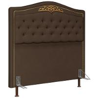 Cabeceira Cama Box Casal King 195cm Com Tachas Imperial Veludo J02 Chocolate - Mpozenato - 1
