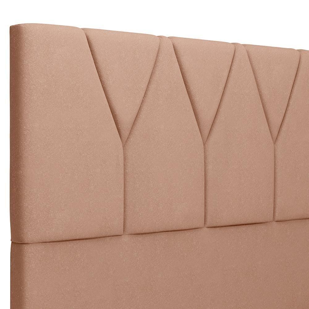 Cabeceira Cama Box Casal King 195cm Aura Linho W01 Rosê - Mpozenato - 5