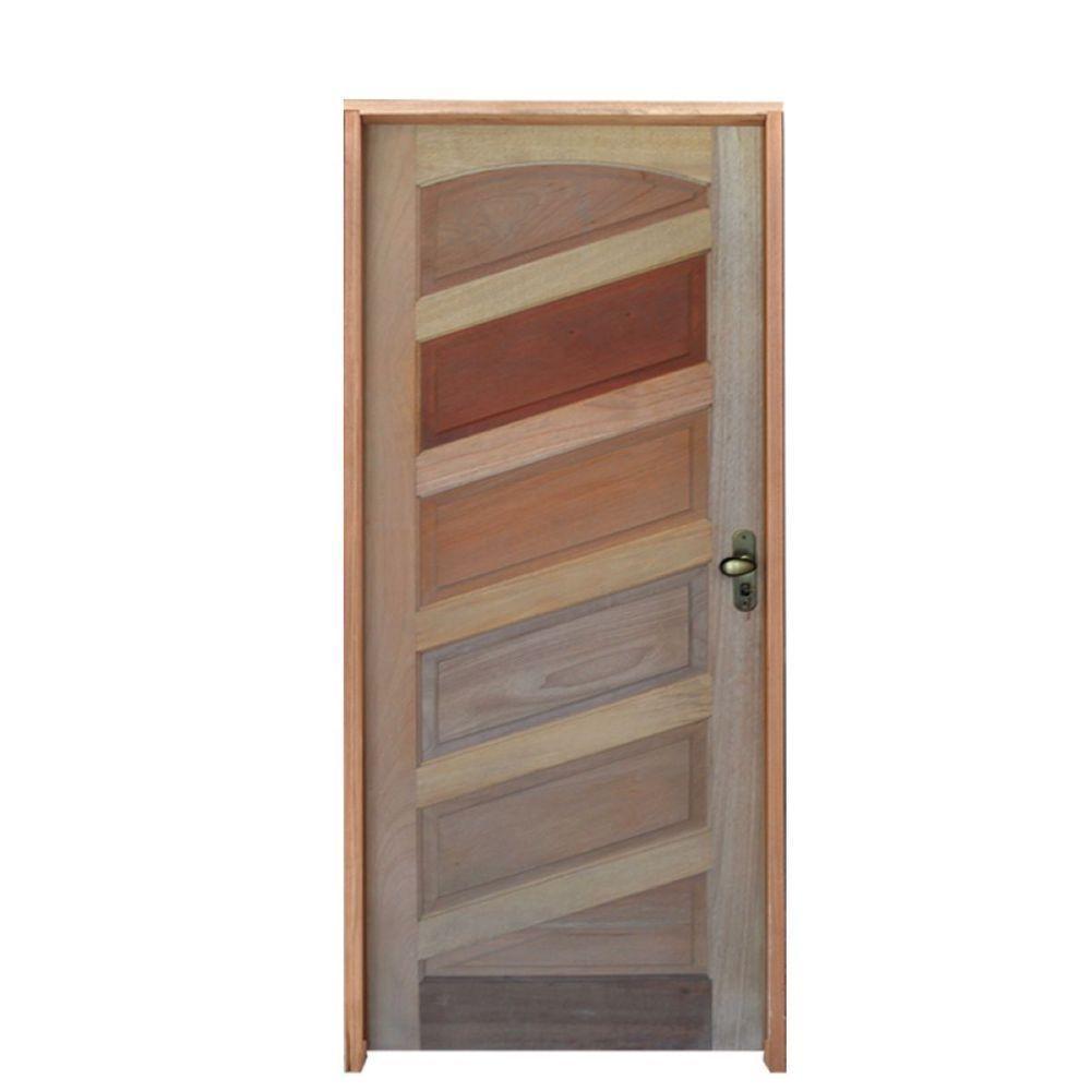 Kit Porta Mirabela Mista 82 X 2.10 Batente Misto 11 Cm Fechadura Externa Lado Esquerdo - Rodam - 1