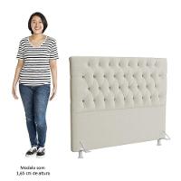 Cabeceira Casal 140cm Cristal Boucle Bege E 2 Mesas Laterais Plaza Lc1 Preto - Mpozenato - 10