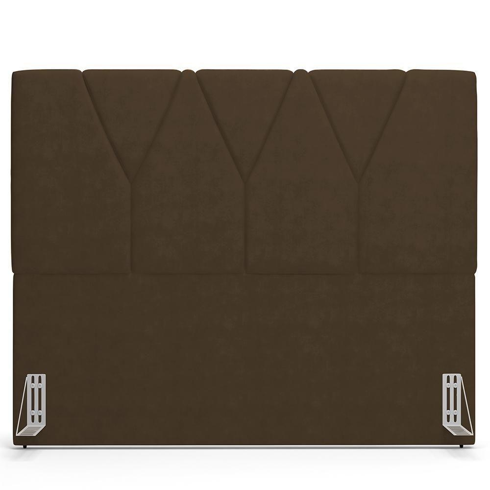 Cabeceira Cama Box Casal King 195cm Aura Suede W01 Marrom - Mpozenato - 6