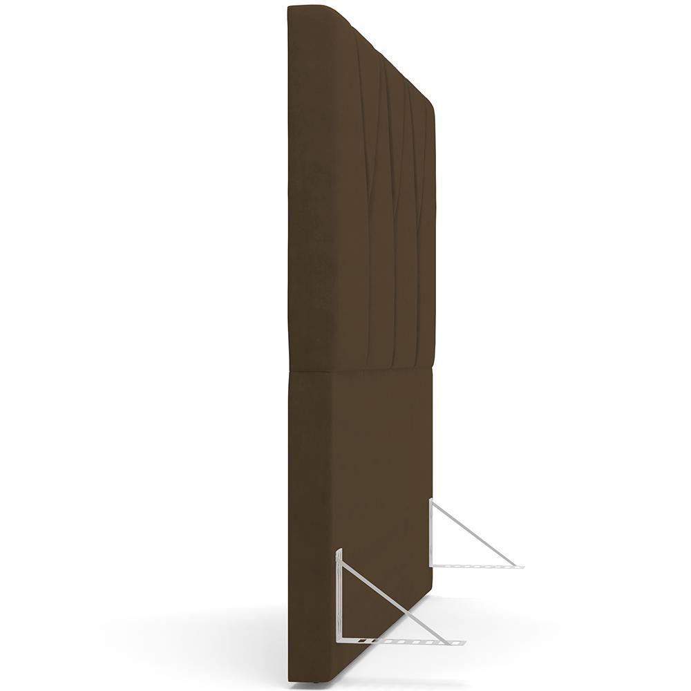 Cabeceira Cama Box Casal King 195cm Aura Suede W01 Marrom - Mpozenato - 7