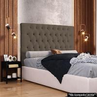 Cabeceira Casal Queen 160cm Cristal Boucle Marrom E 2 Mesas Laterais Plaza Lc1 Preto - Mpozenato - 2