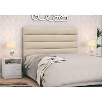 Cabeceira Cama Box Casal King 195cm Greta Suede E 2 Mesas De Cabeceira Flex Dm1 Branco - Mpozenato Suede Bege - 6