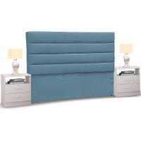 Cabeceira Cama Box Casal King 195cm Greta Suede E 2 Mesas De Cabeceira Flex Dm1 Branco - Mpozenato Suede Bege - 8