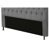 Cabeceira Cama Box Casal Queen 160cm Cristal Veludo - Js Móveis Cinza - 2