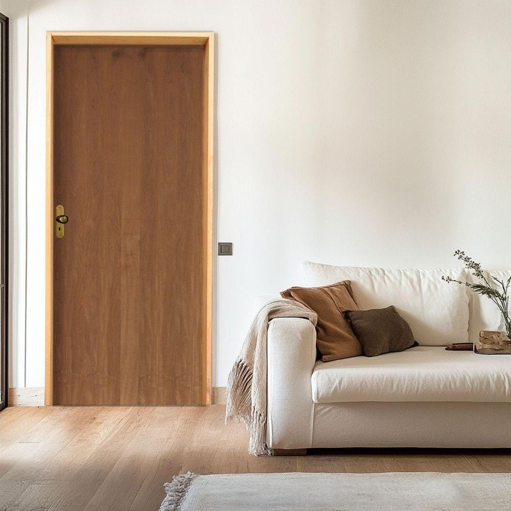 Kit Porta Lisa Padrão Imbuia 82 X 2.10 Batente Misto 11 Fechadura Interna Lado Direito - Hale - 2