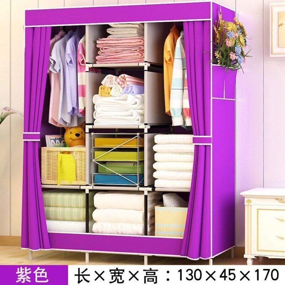 Guarda-roupa Portátil Com Prateleiras E Cabideiro Organize Roupas E Brinquedos Com Estilo Azul - 3