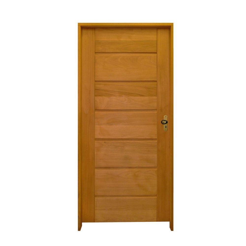 Porta Bbb Tauari 82 X 2.10 Batente Misto 14 Cm Fechadura Externa Lado Esquerdo ? Rodam - 1