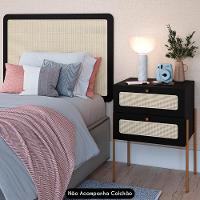 Cabeceira Solteiro E Mesa Pés De Metal Arlo A10 Nero/dourado - Mpozenato - 2