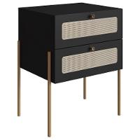 Cabeceira Solteiro E Mesa Pés De Metal Arlo A10 Nero/dourado - Mpozenato - 6