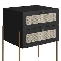 Cabeceira Solteiro E Mesa Pés De Metal Arlo A10 Nero/dourado - Mpozenato - 10