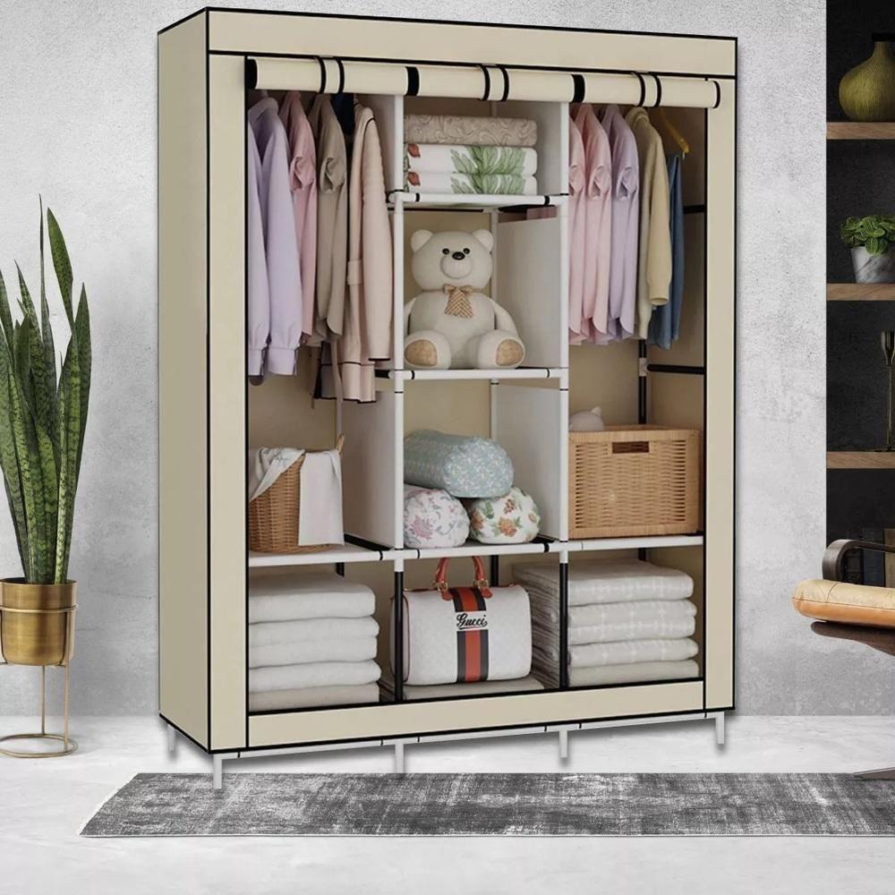 Guarda-roupa Portátil Com Cabideiro E Prateleiras Dobráveis - 6