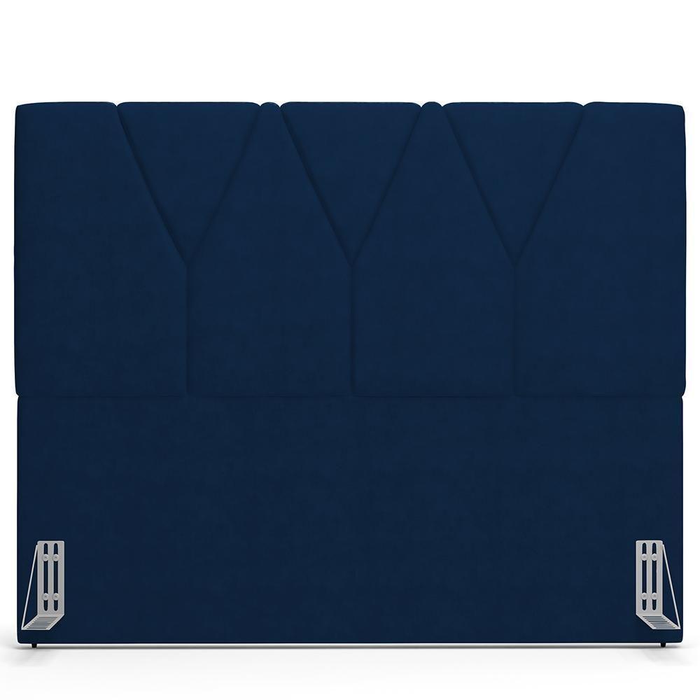 Cabeceira Cama Box Solteiro 100cm Aura Suede W01 Azul - Mpozenato - 6