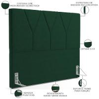 Cabeceira Cama Box Casal Queen 160cm Aura Suede W01 Verde - Mpozenato - 3