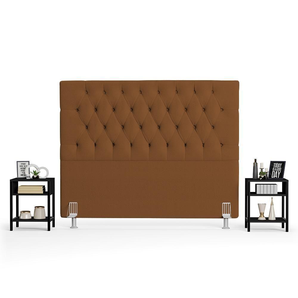 Cabeceira Casal Queen 160cm Cristal Boucle Telha E 2 Mesas Laterais Plaza Lc1 Preto - Mpozenato - 8