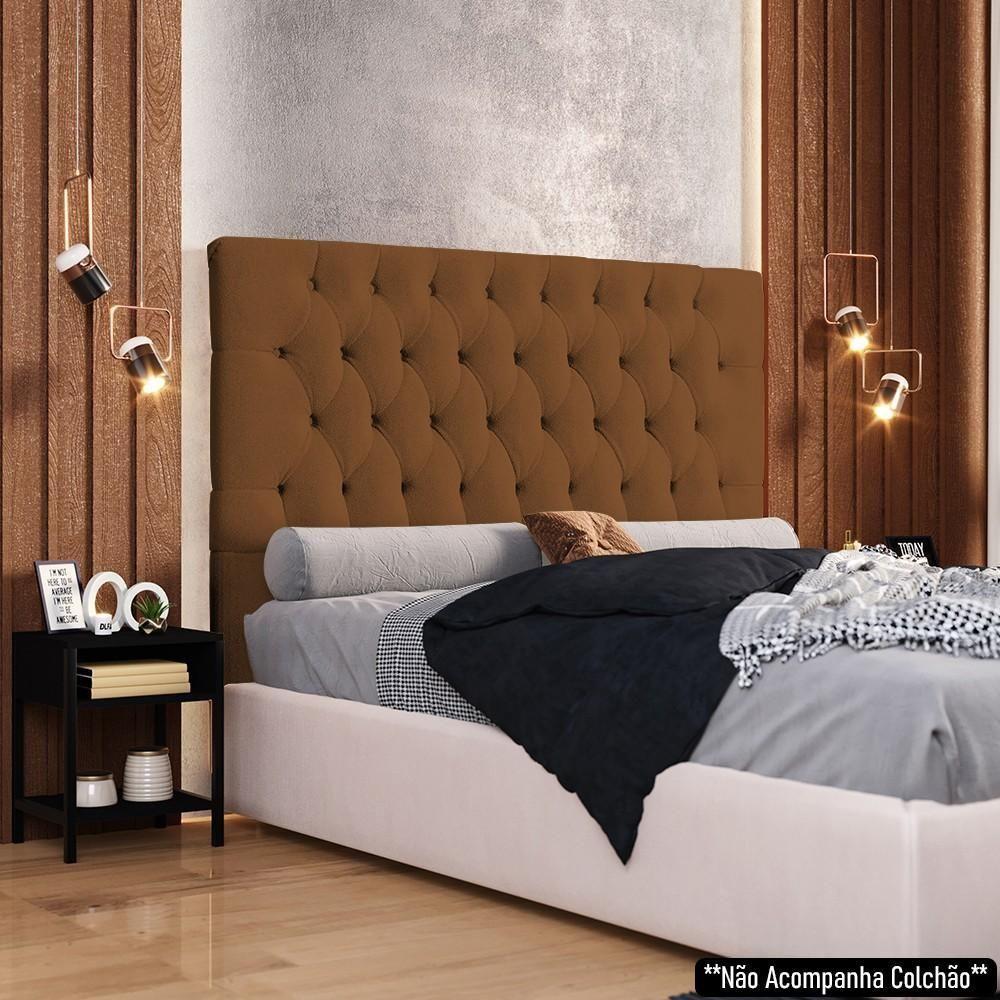 Cabeceira Casal 140cm Cristal Boucle Telha E 2 Mesas Laterais Plaza Lc1 Preto - Mpozenato - 2