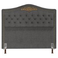 Cabeceira Cama Box Casal King 195cm Com Tachas Imperial J02 Linho Grafite - Mpozenato - 3