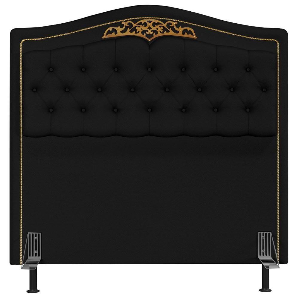 Cabeceira Cama Box Casal Queen 160cm Com Tachas Imperial J02 Sintético Preto - Mpozenato - 4